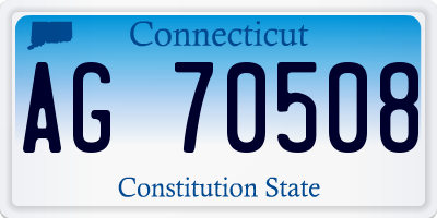 CT license plate AG70508