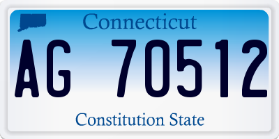 CT license plate AG70512