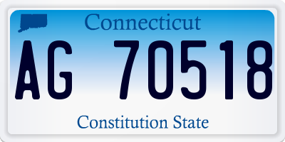 CT license plate AG70518