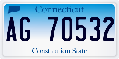 CT license plate AG70532