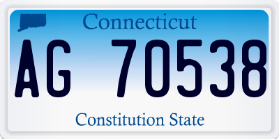 CT license plate AG70538