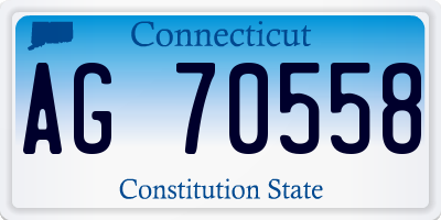 CT license plate AG70558