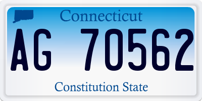 CT license plate AG70562