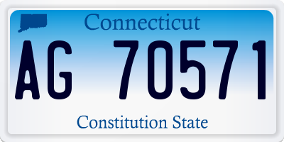 CT license plate AG70571