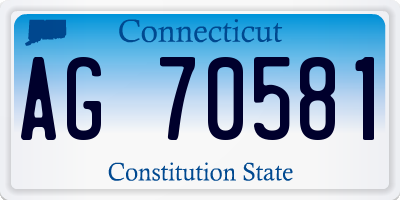CT license plate AG70581