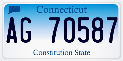 CT license plate AG70587