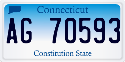 CT license plate AG70593