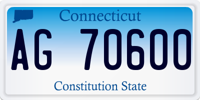 CT license plate AG70600