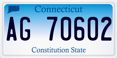 CT license plate AG70602