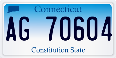 CT license plate AG70604