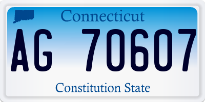 CT license plate AG70607