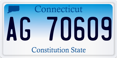 CT license plate AG70609