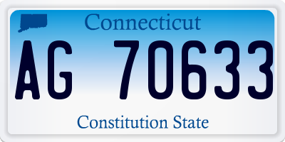 CT license plate AG70633