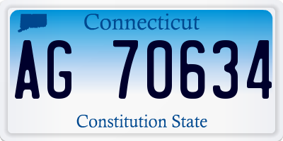 CT license plate AG70634