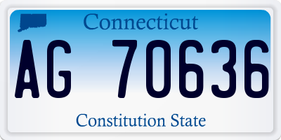 CT license plate AG70636