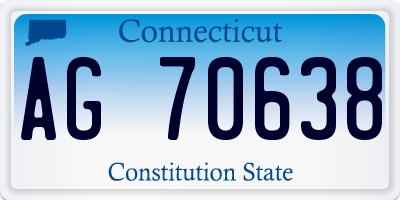 CT license plate AG70638