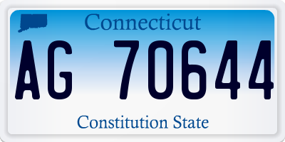 CT license plate AG70644