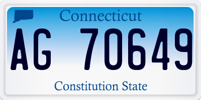 CT license plate AG70649