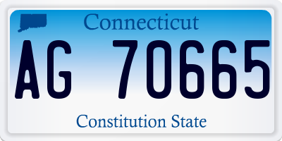 CT license plate AG70665