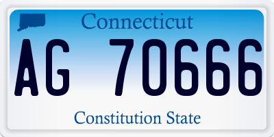 CT license plate AG70666