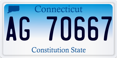 CT license plate AG70667
