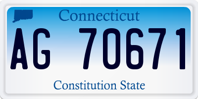 CT license plate AG70671