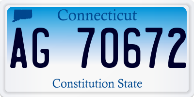 CT license plate AG70672