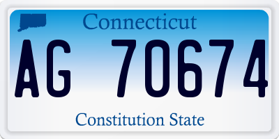 CT license plate AG70674