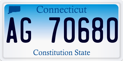 CT license plate AG70680