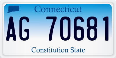 CT license plate AG70681