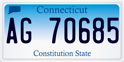 CT license plate AG70685