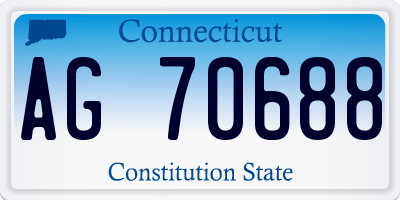 CT license plate AG70688