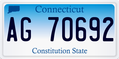 CT license plate AG70692