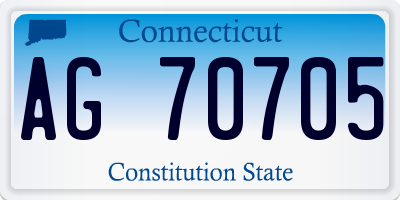 CT license plate AG70705