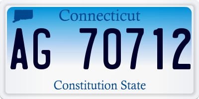 CT license plate AG70712