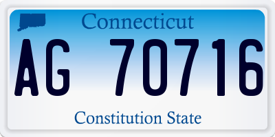 CT license plate AG70716