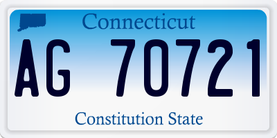 CT license plate AG70721