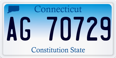 CT license plate AG70729