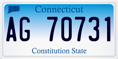 CT license plate AG70731