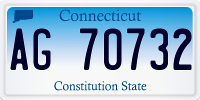 CT license plate AG70732