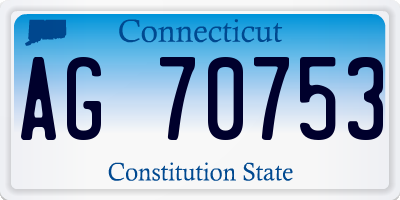 CT license plate AG70753