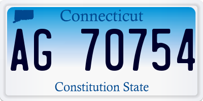CT license plate AG70754