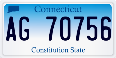 CT license plate AG70756
