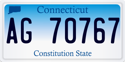 CT license plate AG70767