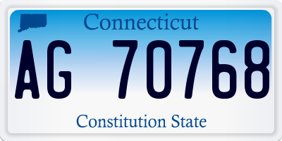 CT license plate AG70768