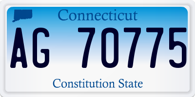 CT license plate AG70775