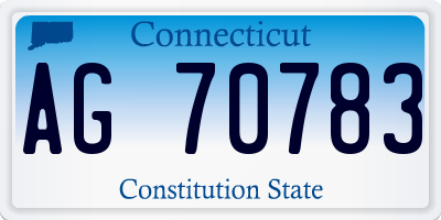 CT license plate AG70783