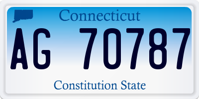 CT license plate AG70787