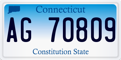 CT license plate AG70809