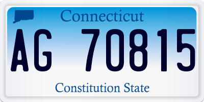 CT license plate AG70815